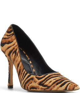 �A���h ���f�B�[�X �V���[�Y �q�[�� �v�����g ALDO Stessy 3.0 Tiger Print Calf Hair Pointed Toe Pumps Brown �u���E��