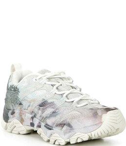  fB[X V[Y Xj[J[ U[ Merrell Women's Moab 3 Aerial Print Suede and Mesh Sneakers Ecru/Multi