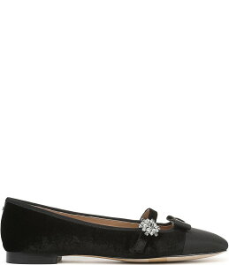 �T���G�f���}�� ���f�B�[�X �V���[�Y �p���v�X �x���x�b�g �L���b�v Sam Edelman Madi Velvet Jewel Ornament Cap Toe Mary Jane Flats Black �u���b�N