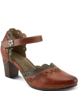 �����e�B�X�e ���f�B�[�X �V���[�Y �p���v�X ���U�[ L'ARTISTE Sayyes Perforated Leather Mary Jane Pumps Dark Camel Multi �L������