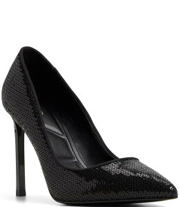 �A���h ���f�B�[�X �V���[�Y �q�[�� ���b�V�� �X�p���R�[�� ALDO Lala Sequin Mesh Pointed Toe Dress Pumps Other Black �u���b�N