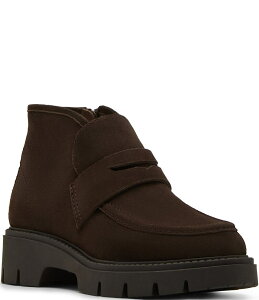 uh fB[X V[Y u[cECu[c XG[h u[c [t@[ Blondo Kayloni Waterproof Suede Lug Sole Penny Loafer Booties Java