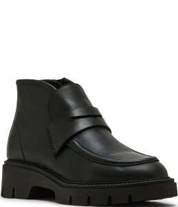 uh fB[X V[Y u[cECu[c U[ [t@[ Blondo Kayloni Waterproof Leather Lug Sole Penny Loafer Booties Black ubN