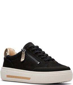 N[NX fB[X V[Y Xj[J[ vbgtH[ XG[h Clarks Hollyhock Zip Nubuck Suede Platform Sneakers Black ubN