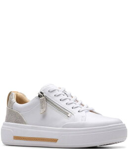 N[NX fB[X V[Y Xj[J[ vbgtH[ U[ Clarks Hollyhock Zip Leather Platform Sneakers Silver Combination Vo[