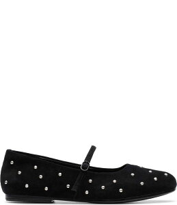 N[NX fB[X V[Y pvX XG[h Clarks Livia Stud Suede Mary Jane Ballet Flats Black ubN