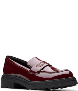 N[NX fB[X V[Y Xb|E[t@[ U[ Burgundy Clarks Orinoco3 Edge Patent Leather Penny Loafers