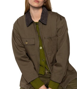 �T���N�`���A���[ ���f�B�[�X �A�E�^�[ �R�[�g �R�[�f�����C �W���P�b�g Sanctuary Spread Corduroy Collar Long Sleeve Barn Jacket Burnt Olive �I���[�u