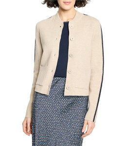 jbNAh][ fB[X AE^[ jbgEZ[^[ N[lbN jbg WPbg NIC + ZOE Dashing Dusk Knit Crew Neck Long Sleeve Bomber Jacket Taupe g[v