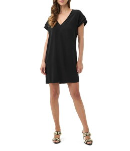 g[i^[N fB[X gbvX s[X VlbN ~js[X W[[bg v[c ~j Trina Turk Sadora Georgette V-Neck Short Pleated Sleeve Mini Dress Black ubN