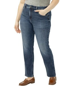 �V���o�[ �W�[���Y ���f�B�[�X �{�g���X �f�j���p���c �X�g���[�g �v���X�T�C�Y Silver Jeans Co. Plus Size Avery Straight Leg 5-Pocket Style High Rise Jeans Maisie