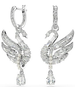XtXL[ fB[X ANZT[ sAXECO Swarovski Swan Vienna Drop Earrings Silver Vo[