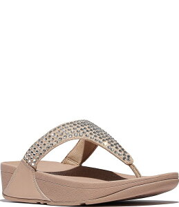 yz tBbgtbv fB[X T_ V[Y Lulu Maxi-Crystal Embellished T-Strap Flip Flop Sandals Classic Beige