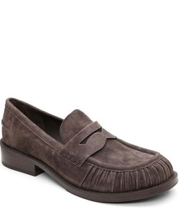 AbV fB[X V[Y Xb|E[t@[ XG[h [t@[ q[ ASH Ringo Suede Block Heel Loafers Africa Brown uE