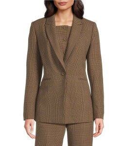 �A���b�N�X�}���[ ���f�B�[�X �A�E�^�[ �R�[�g �u���U�[ Alex Marie Liza Anywhere Everywhere Coordinating Peak Lapel Plaid Blazer Espresso Plaid �`�F�b�N
