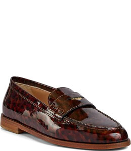 �u���[�m�}�O�� ���f�B�[�X �V���[�Y �X���b�|���E���[�t�@�[ �v�����g ���U�[ ���[�t�@�[ Bruno Magli Lola Tortoise Print Patent Leather Penny Loafers Tortoise