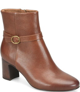 yz \tg fB[X u[cECu[c V[Y Albany Waterproof Leather Buckle Strap Hardware Block Heel Booties Golden Brown