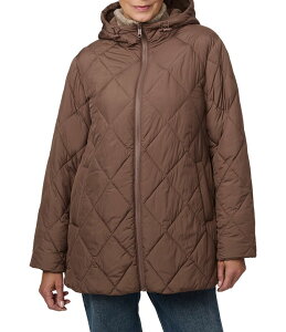 xih fB[X AE^[ R[g WPbg Bernardo Diamond Quilt Hooded Packable Zip Front Puffer Jacket Pine Bark