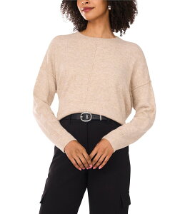 ���B���X�J���[�g ���f�B�[�X �A�E�^�[ �j�b�g�E�Z�[�^�[ �N���[�l�b�N �Z�[�^�[ Vince Camuto Crew Neck Long Sleeve Extended Shoulder Seamed Cozy Statement Sweater Oatmeal �I�[�g�~�[��