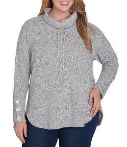 ���r�[�A�[���f�B�[ ���f�B�[�X �A�E�^�[ �j�b�g�E�Z�[�^�[ �v���X�T�C�Y �Z�[�^�[ �j�b�g Ruby Rd. Plus Size Ultra-Soft Cowl Neck Long Sleeve Knit Sweater Gray Heather �O���[