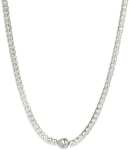 �W�o���V�[ ���f�B�[�X �A�N�Z�T���[ �l�b�N���X�E�`���[�J�[ ���[�X Givenchy Silver Tone CZ Collar Necklace Silver �V���o�[
