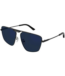 oVAK fB[X ANZT[ TOXEACEFA Matte Gunmetal/Blue Balenciaga Men's Tag 2.0 61mm Navigator Sunglasses