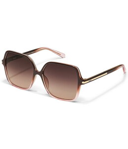 NGC fB[X ANZT[ TOXEACEFA QUAY Women's Press Tour 60mm Square Sunglasses Chocolate Peony/Dark Fawn `R[g