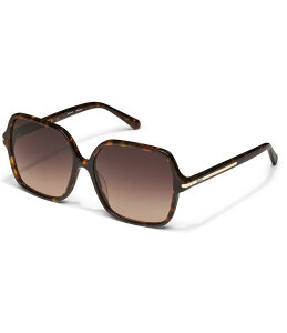 yz NGC fB[X TOXEACEFA ANZT[ Women's Press Tour 60mm Square Sunglasses Neutral Tortoise/Dark Fawn