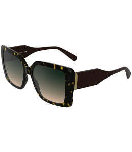 �P���h���X�R�b�g ���f�B�[�X �A�N�Z�T���[ �T���O���X�E�A�C�E�F�A Kendra Scott Women's Icons 56mm Square Sunglasses Dark Havana/Matte Chocolate/Green to Nude �O���[��