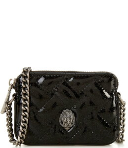 �J�[�g�W�F�C�K�[�����h�� ���f�B�[�X �o�b�O �V�����_�[�o�b�O Kurt Geiger London Micro Kensington Glitter Camera Chain Strap Crossbody Bag Black �u���b�N