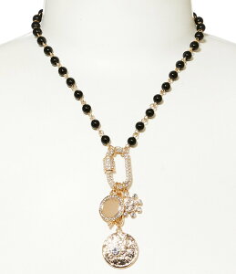 Ai&A@ fB[X ANZT[ lbNXE`[J[ [X Anna & Ava Beaded Short Pendant Necklace with Charm Cluster Crystal/Black ubN