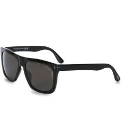 トム・フォード レディース アクセサリー サングラス・アイウェア TOM FORD Men's Morgan 57mm Geometric Polarized Sunglasses Shiny Black/Smoke ブラック
