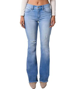 YMI �W�[���Y ���f�B�[�X �{�g���X �f�j���p���c �W�[���Y YMI Jeanswear Wanna Betta Butt High Rise Flare Jeans Light Blue Rips �u���[