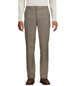 �����m �����Y �{�g���X �J�W���A���p���c �X�����t�B�b�g �p���c �g�[�� Murano Big & Tall Alex Slim Fit Plaid Suit Separates Dress Pants Brown �u���E��