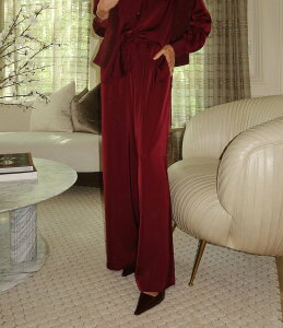 �X�v�����f�B�b�g ���f�B�[�X �{�g���X �J�W���A���p���c �p���c �T�e�� Splendid x Cella Jane Blog Satin Woven Mid Rise Lounge Full Length Pants Rosewood