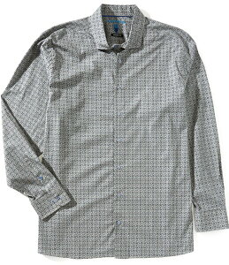 �r�X�R�b�e�B �����Y �g�b�v�X �V���c �v�����g �g�[�� Visconti Big & Tall Multi Geo Print Long Sleeve Woven Shirt Blue �u���[