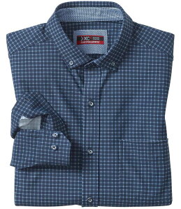 �W�����X�g���A���h�}�[�t�B�[ �����Y �g�b�v�X �V���c �v�����g Johnston & Murphy XC4 Sport Twill Check Print Long Sleeve Woven Shirt Navy Twill Check �l�C�r�[
