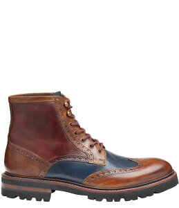 WXgAh}[tB[ Y V[Y u[cECu[c EBO`bv u[O u[c U[ Johnston & Murphy Collection Men's Dudley Leather Brogue Wingtip Lug Sole Boots Tan Multi ^