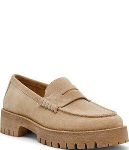XeB[u }f fB[X V[Y IbNXtH[h vbgtH[ XG[h [t@[ Steve Madden Langsten Suede Platform Lug Sole Penny Loafers Tan ^