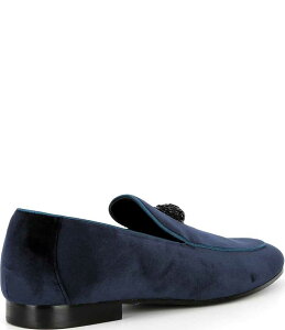 J[gWFCK[h Y V[Y Xb|E[t@[ xxbg [t@[ S Kurt Geiger London Men's Hugh Velvet Logo Ornament Loafers Navy lCr[