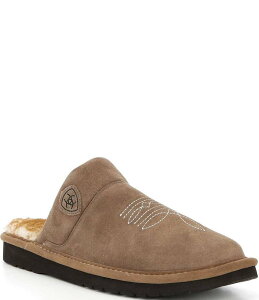AAg Y V[Y T_ XG[h Ariat Men's Silversmith Suede Square Toe Slippers Stone Xg[