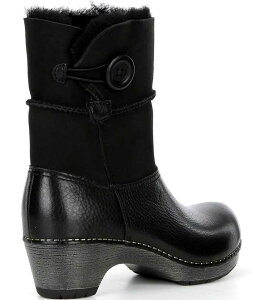 _XR fB[X V[Y u[cECu[c XG[h u[c U[ Dansko Lillith Leather and Suede Shearling Shaft Booties Black ubN