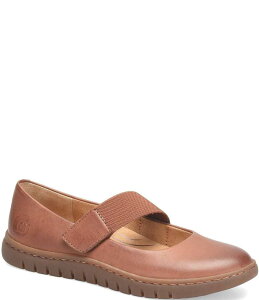 �{�[�� ���f�B�[�X �V���[�Y �p���v�X ���U�[ Born Aspen Leather Mary Jane Flats Dark Tan �^��