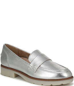 oCIjbN fB[X V[Y pvX U[ [t@[ Vionic Cleo Leather Penny Loafers Silver Vo[