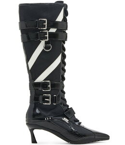 �X�e�B�[�u �}�f�� ���f�B�[�X �V���[�Y �u�[�c�E���C���u�[�c �g�[�� �u�[�c ���[�X Steve Madden Stark Lace Up Buckle Strap Hardware Sporty Tall Boots Black Multi �u���b�N