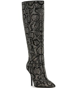 �W�F�V�J�V���v�\�� ���f�B�[�X �V���[�Y �u�[�c�E���C���u�[�c Jessica Simpson Lovienn Rhinestone Knee High Boots Black �u���b�N