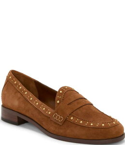 BXJ[g fB[X V[Y IbNXtH[h XG[h [t@[ Vince Camuto Camdyn Studded Suede Penny Loafers Burnt Sugar