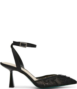 �x�b�c�B�W�����\�� ���f�B�[�X �V���[�Y �p���v�X ���b�V�� �A���N�� Blue by Betsey Johnson Delia Mesh Embellished Ankle Strap Pumps Black �u���b�N