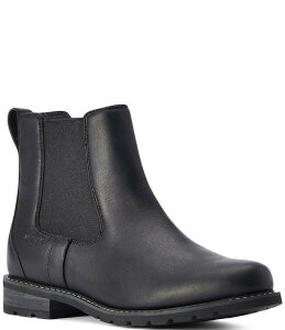�A���A�g ���f�B�[�X �V���[�Y �u�[�c�E���C���u�[�c �`�F���V�[ �u�[�c ���U�[ Ariat Women's Wexford Waterproof Smooth Leather Lug Sole Chelsea Booties Black �u���b�N