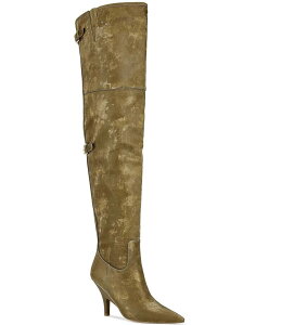 AUA  fB[X V[Y u[cECu[c Azalea Wang Backer Thing Slit Back High Pointed Toe Boots Khaki J[L